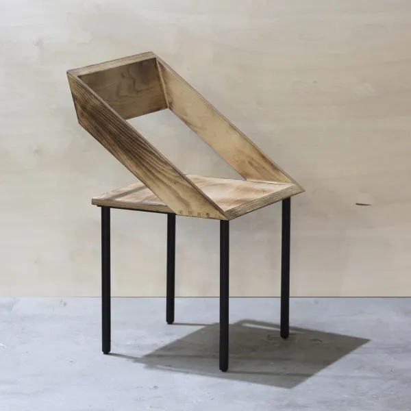 картинка В НАЛИЧИИ стул <Чайка> фанера жжение, металл черный, арт.18340 от ARCHPOLE