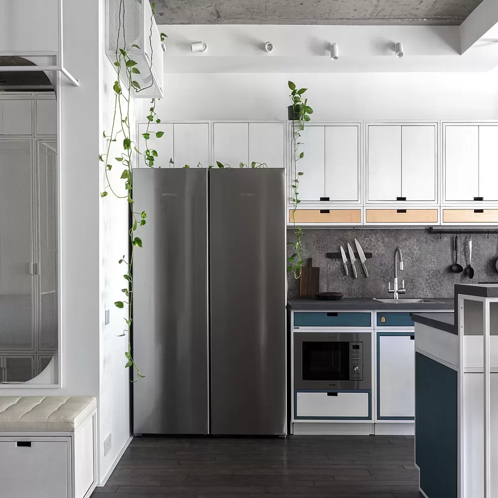 кухня <Минимализм> с островом в Myflat 1.5