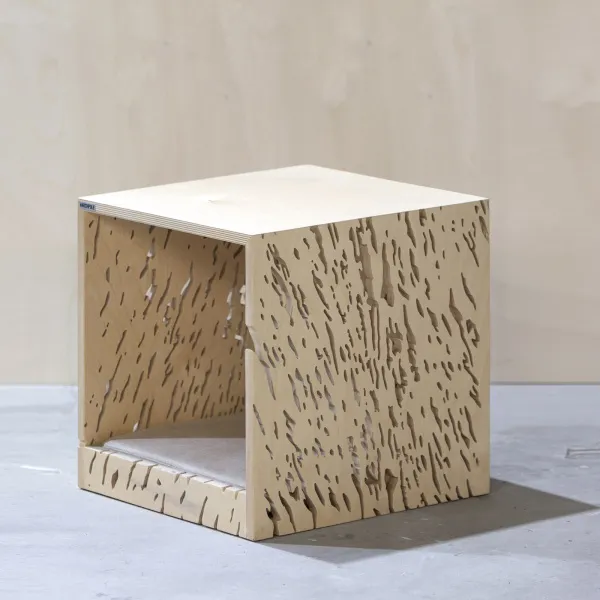 картинка В НАЛИЧИИ табурет и домик для котика 430х430 мм / высота сиденья 430 мм / фанера - натуральная  арт.18601 от ARCHPOLE