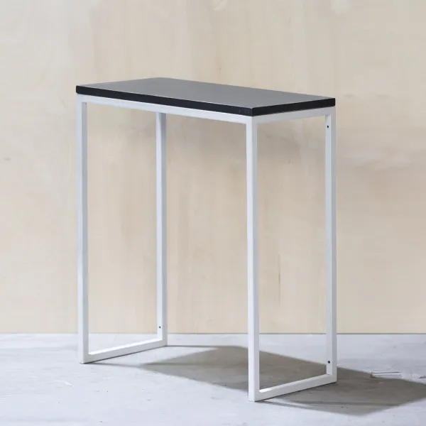 картинка В НАЛИЧИИ консоль Стройняшка 650x300 h 720 мм / фанера - черная, металл белый  арт.18600 от ARCHPOLE