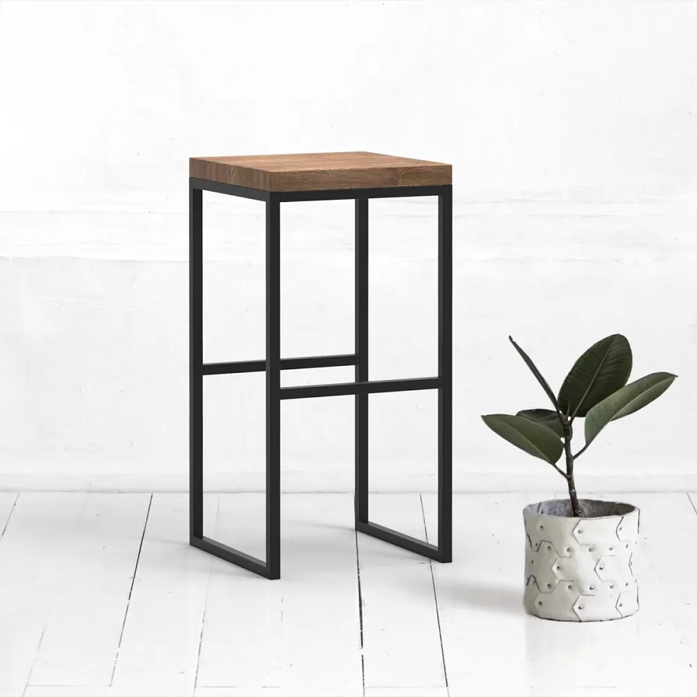 картинка Барный табурет FLATMOON из дуба в коричневом цвете от ARCHPOLE