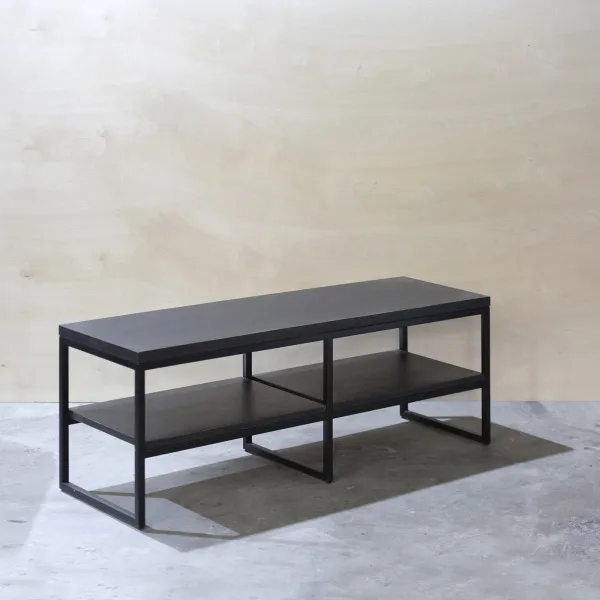 картинка В НАЛИЧИИ обувница Минимализм 1200х400 h 450 мм, фанера винтажный черный, металл черный, арт. 18566 от ARCHPOLE