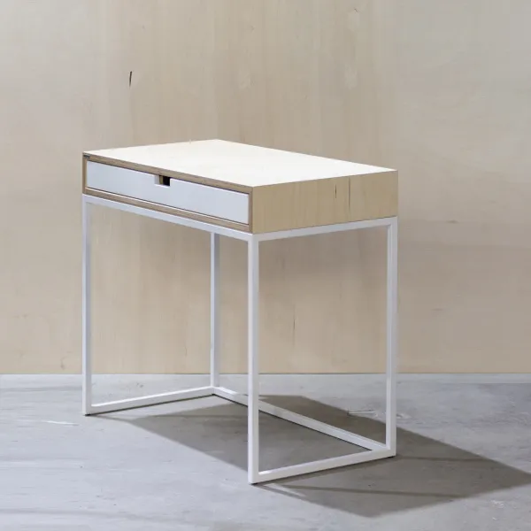 картинка В НАЛИЧИИ стол с ящиком 900х450 мм h 750 мм, каркасс - натуральный / металл белый, арт. 18577 от ARCHPOLE