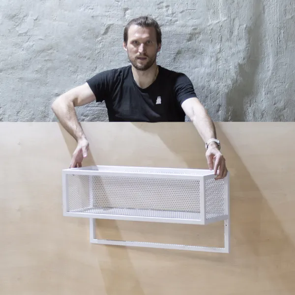 картинка В НАЛИЧИИ полка Решето 760x250 h 380 мм металл белый  арт.18604 от ARCHPOLE