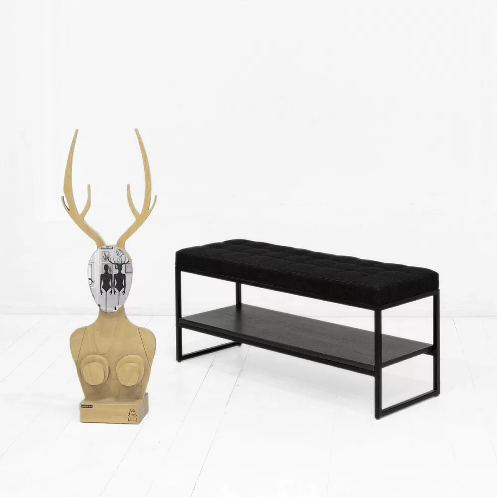 картинка скамья с полкой <Шоколад> от ARCHPOLE