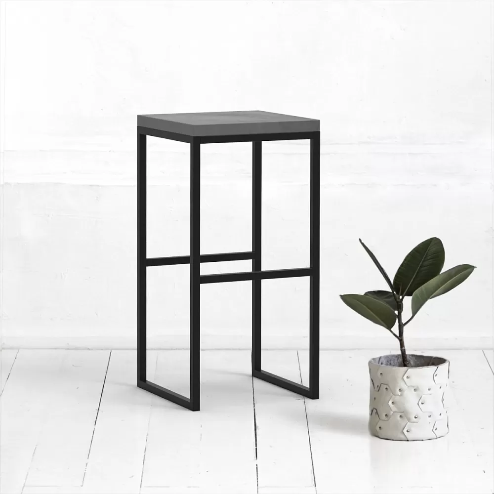 картинка Барный табурет FLATMOON ИЗ МИКРОЦЕМЕНТА В ТЕМНО-СЕРОМ ЦВЕТЕ от ARCHPOLE