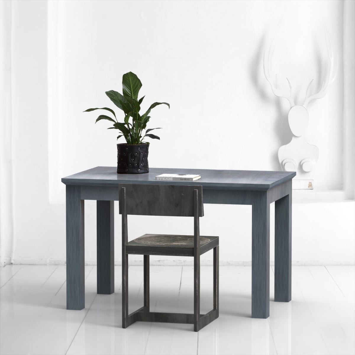 картинка стол обеденный <слон> столешница-винтажный синий от ARCHPOLE