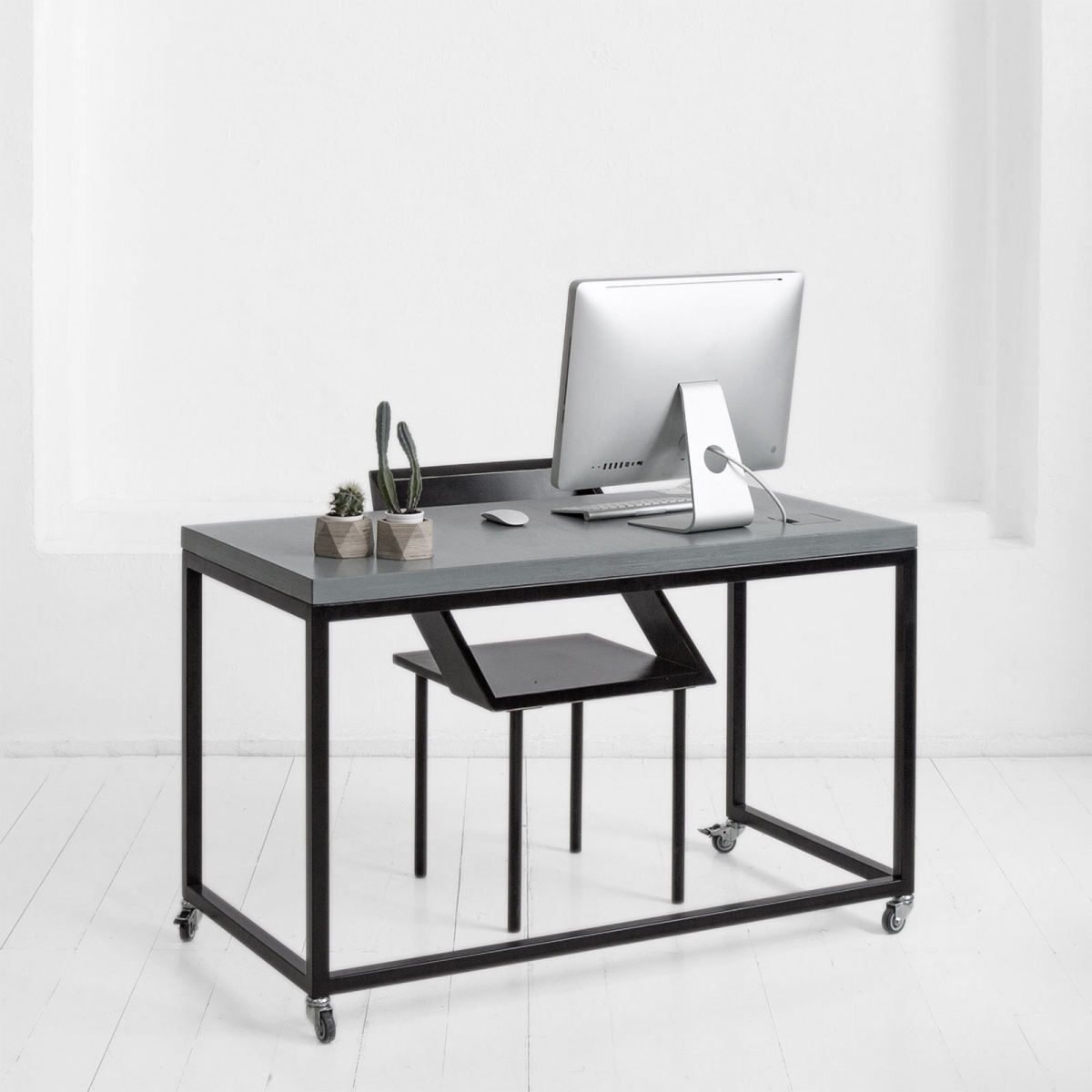 картинка стол рабочий <минимализм> фанера-винтажный серый от ARCHPOLE