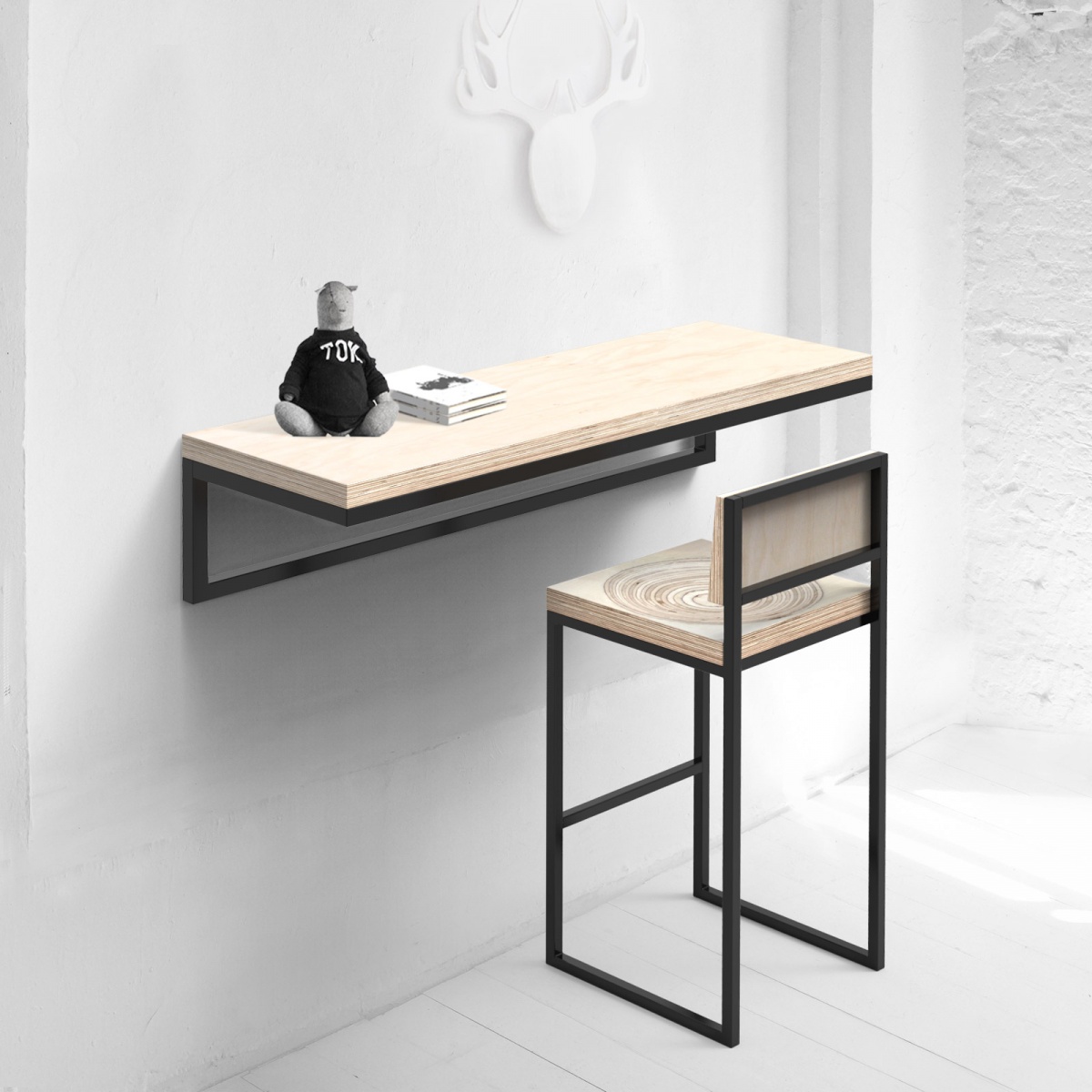 картинка стол-консоль барный <минимализм> фанера-натуральная от ARCHPOLE