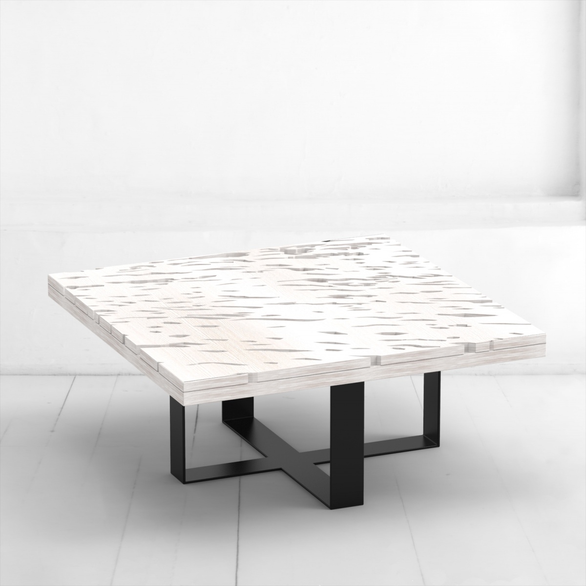 картинка стол журнальный <naturale crosstripe> фанера-винтажный белый от ARCHPOLE