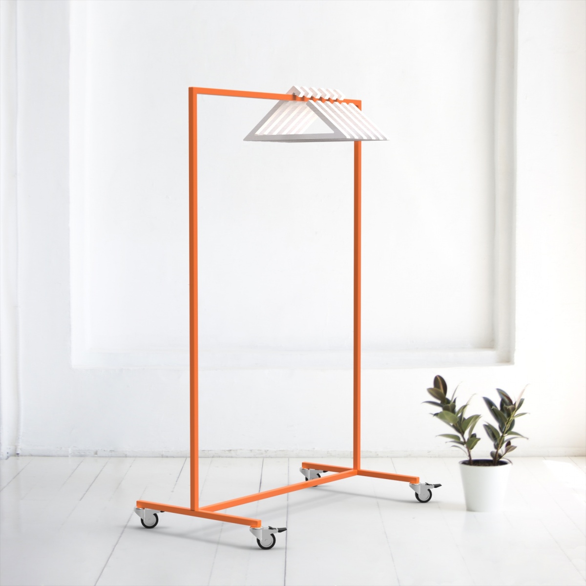 картинка Рейл для одежды на колесах <минимализм A> оранжевый от ARCHPOLE