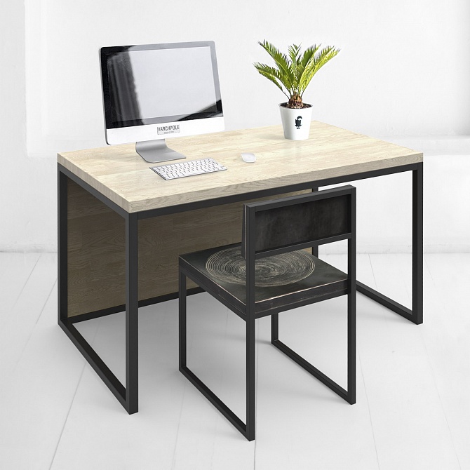 картинка стол рабочий <минимализм> с передней дуб - белый от ARCHPOLE