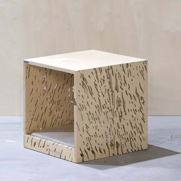 картинка В НАЛИЧИИ табурет и домик для котика 430х430 мм / высота сиденья 430 мм / фанера - натуральная  арт.18601 от ARCHPOLE