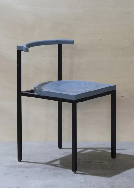 стул Овале  фанера винтажный синий, металл черный) арт. 18560