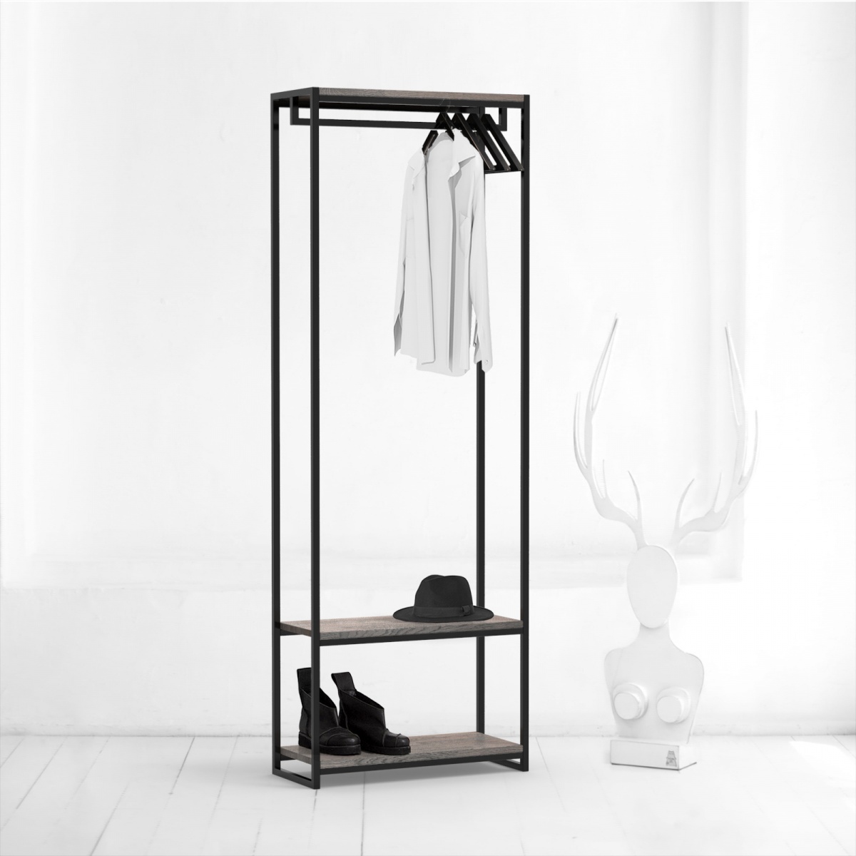 картинка гардеробный модуль <минимализм> дуб-серый от ARCHPOLE