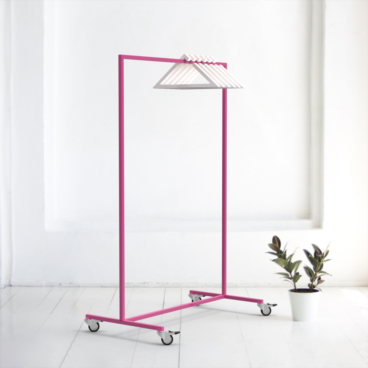 картинка Рейл для одежды на колесах <минимализм A> розовый от ARCHPOLE