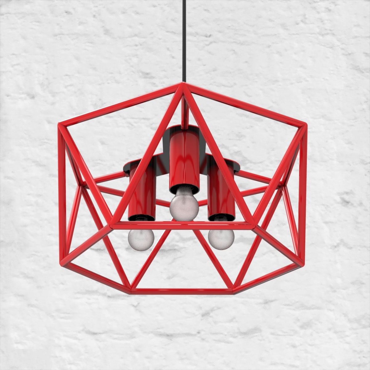 картинка Светильник потолочный <гексагон металл> красный от ARCHPOLE