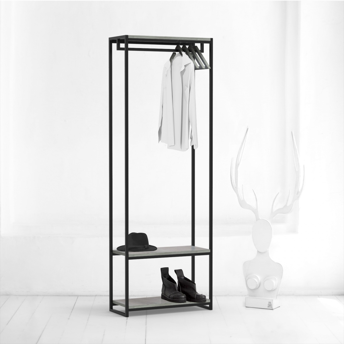 картинка гардеробный модуль <минимализм> фанера-винтажный серый от ARCHPOLE