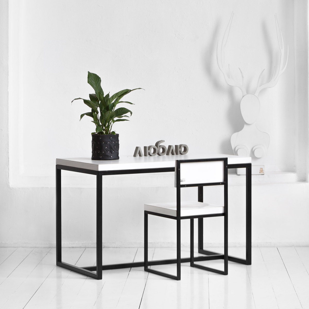 картинка стол рабочий <минимализм> фанера-винтажный белый от ARCHPOLE