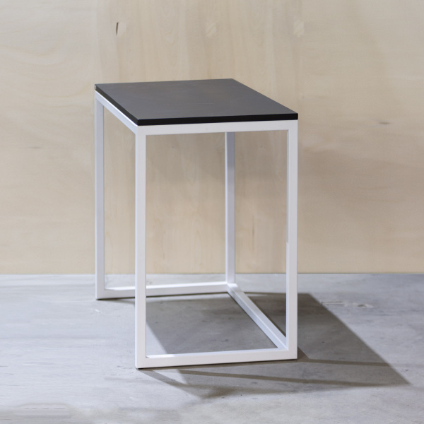 картинка В НАЛИЧИИ стол Минимализм 1000x500 h 750 мм металл белый / столешница чарная арт.18607 от ARCHPOLE