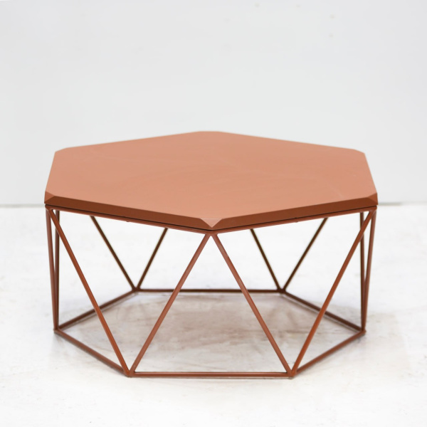 картинка В НАЛИЧИИ из экспозиции стол журнальный  Гексагон теракотовый арт. 18769 от ARCHPOLE