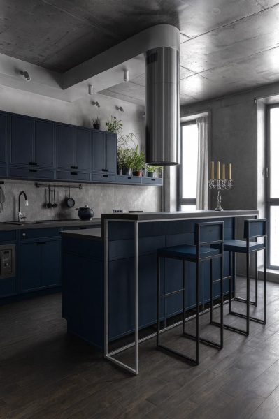 картинка кухня <Минимализм> с островом в Myflat 1.5 от ARCHPOLE