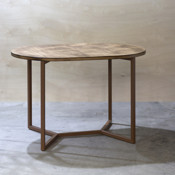 картинка В НАЛИЧИИ стол Овале 1200х800 h 750 мм, фанера жжение, металл коричневый, арт. 18570 от ARCHPOLE