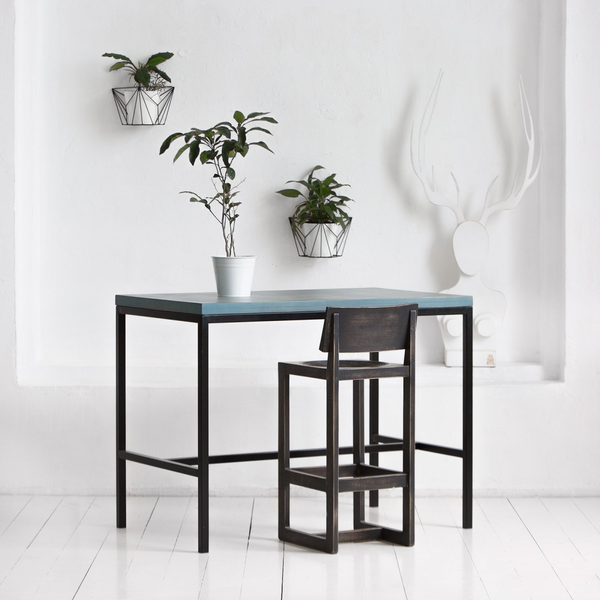 картинка стол барный <минимализм> фанера-винтажный синий от ARCHPOLE