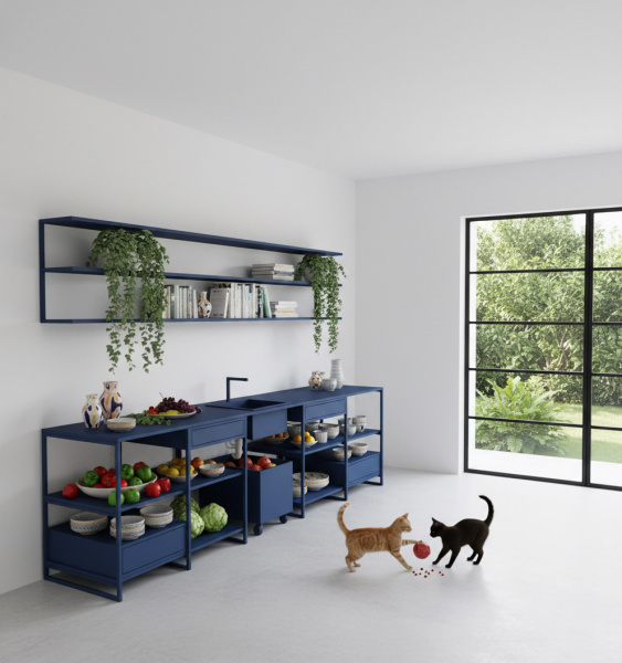 картинка кухня <Швед> питирной модуль с 4мя ящиками, раковиной, верхними полками от ARCHPOLE