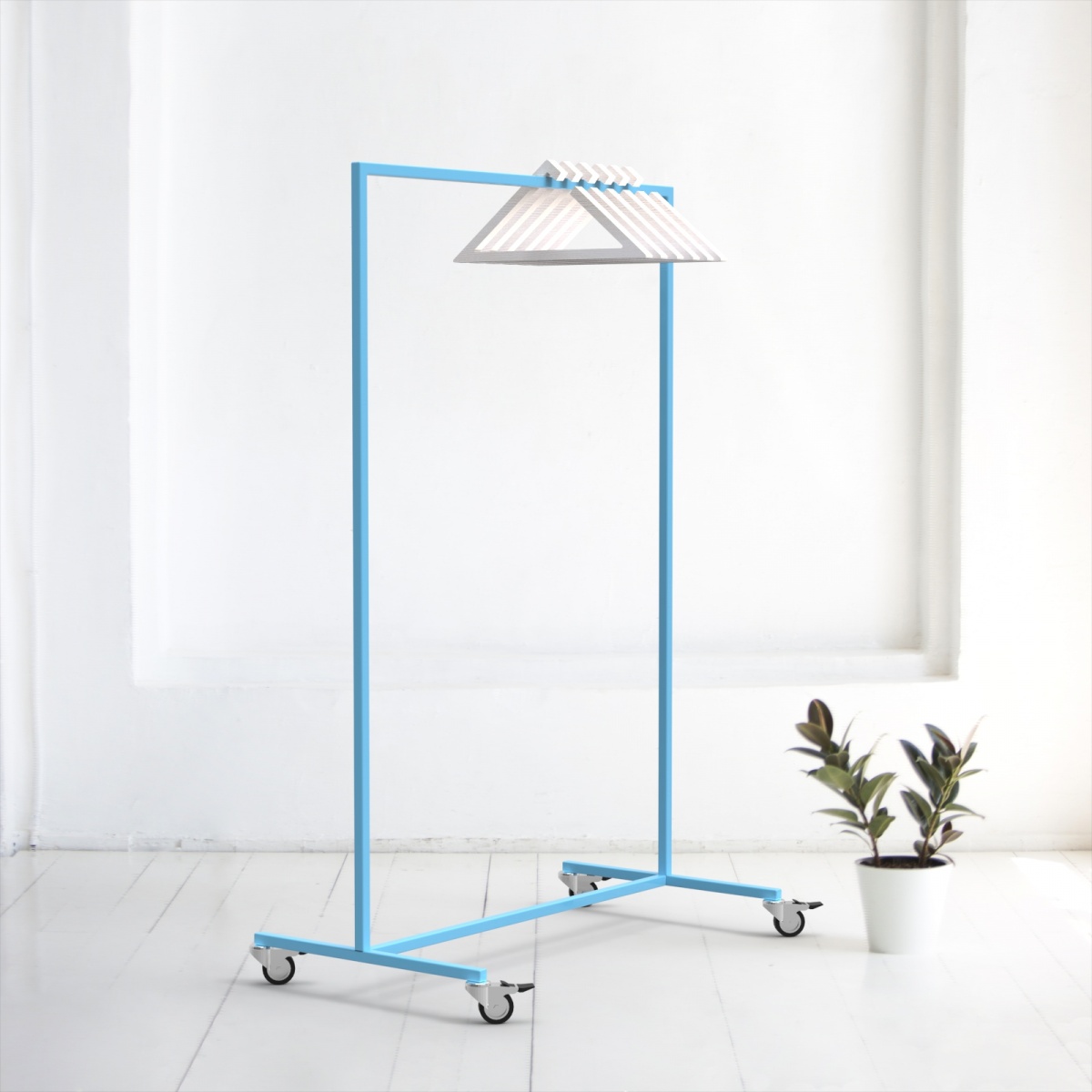 картинка Рейл для одежды на колесах <минимализм A> голубой от ARCHPOLE