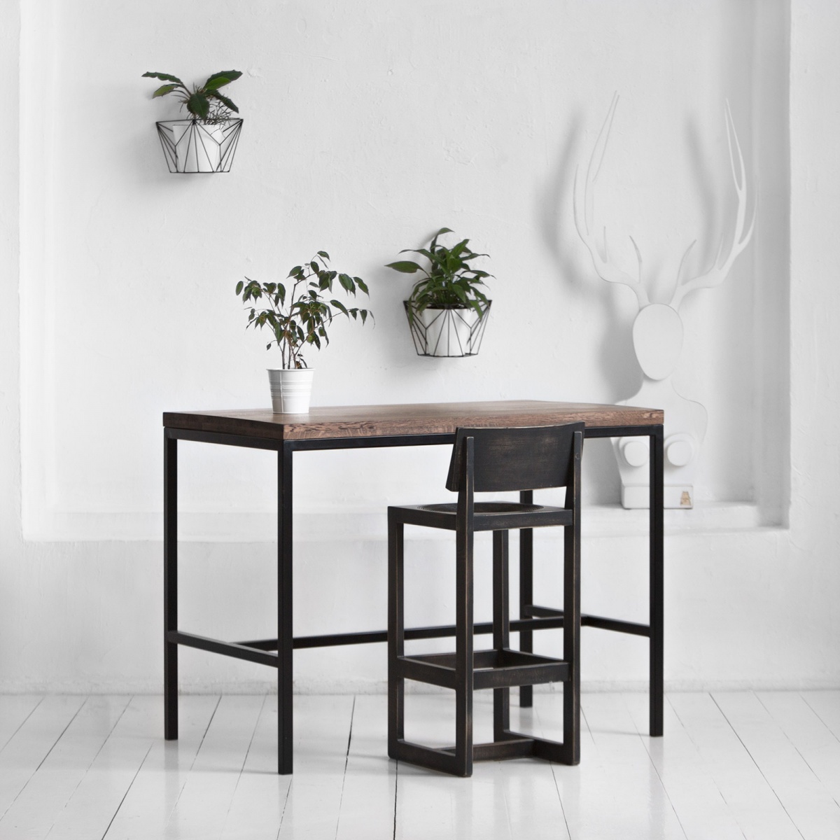 картинка стол барный <минимализм > дуб-темно-коричневый от ARCHPOLE