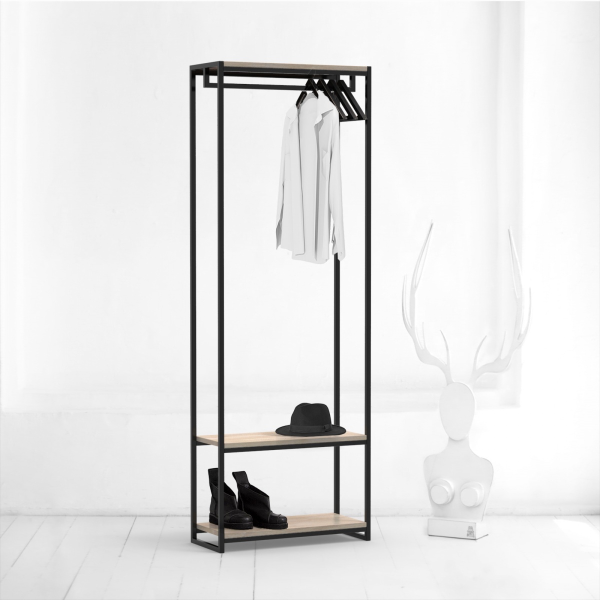 картинка гардеробный модуль <минимализм> дуб-белый от ARCHPOLE