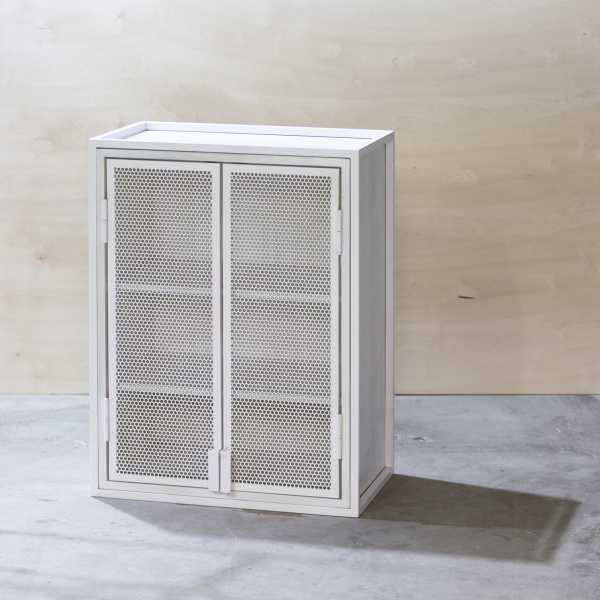 картинка В НАЛИЧИИ короб Решето восстановленный 680х400 h 880 мм, фанера винтажный белый, металл белый, арт. 18564 от ARCHPOLE