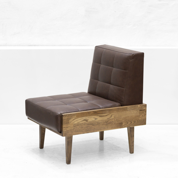 картинка В НАЛИЧИИ кресло <Бразилия> дуб коричневый с коричневой кожей арт. 18746 от ARCHPOLE