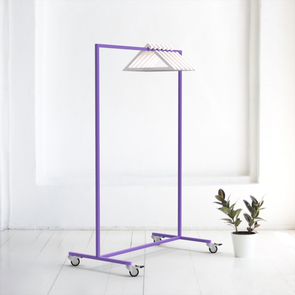 картинка Рейл для одежды на колесах <минимализм A> фиолетовый от ARCHPOLE