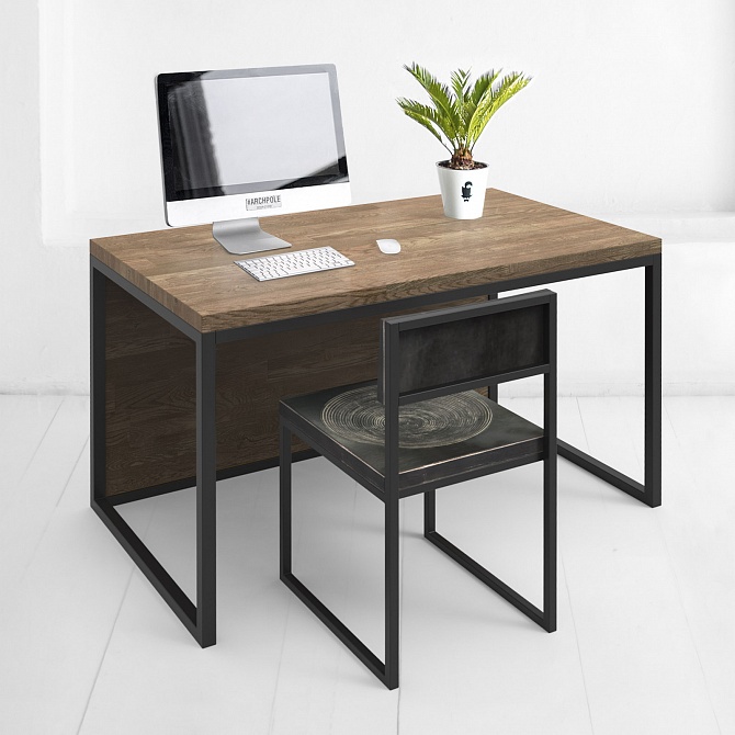картинка стол рабочий <минимализм> с передней панелью дуб - темно-коричневый от ARCHPOLE