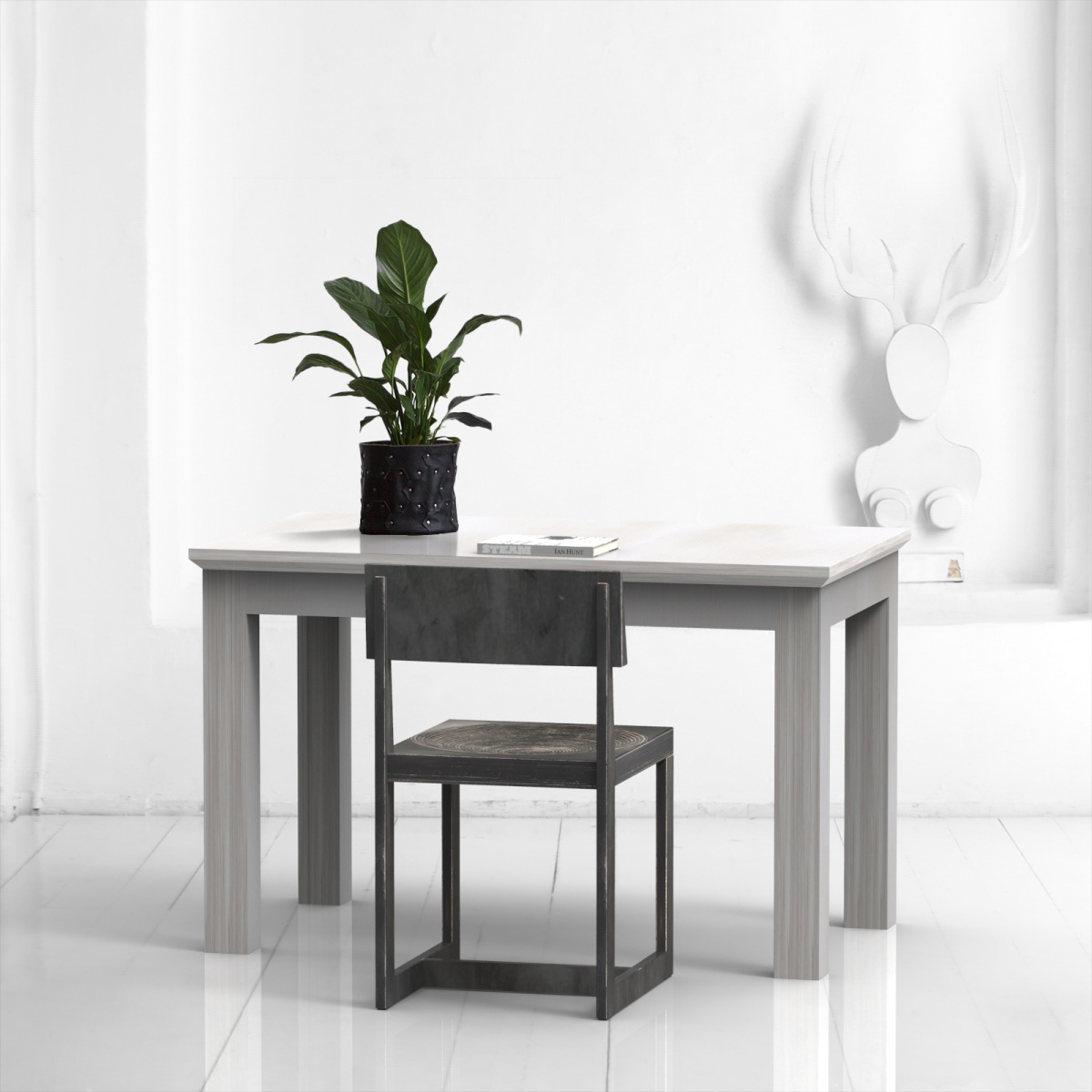 картинка стол обеденный <слон> столешница-винтажный белый от ARCHPOLE