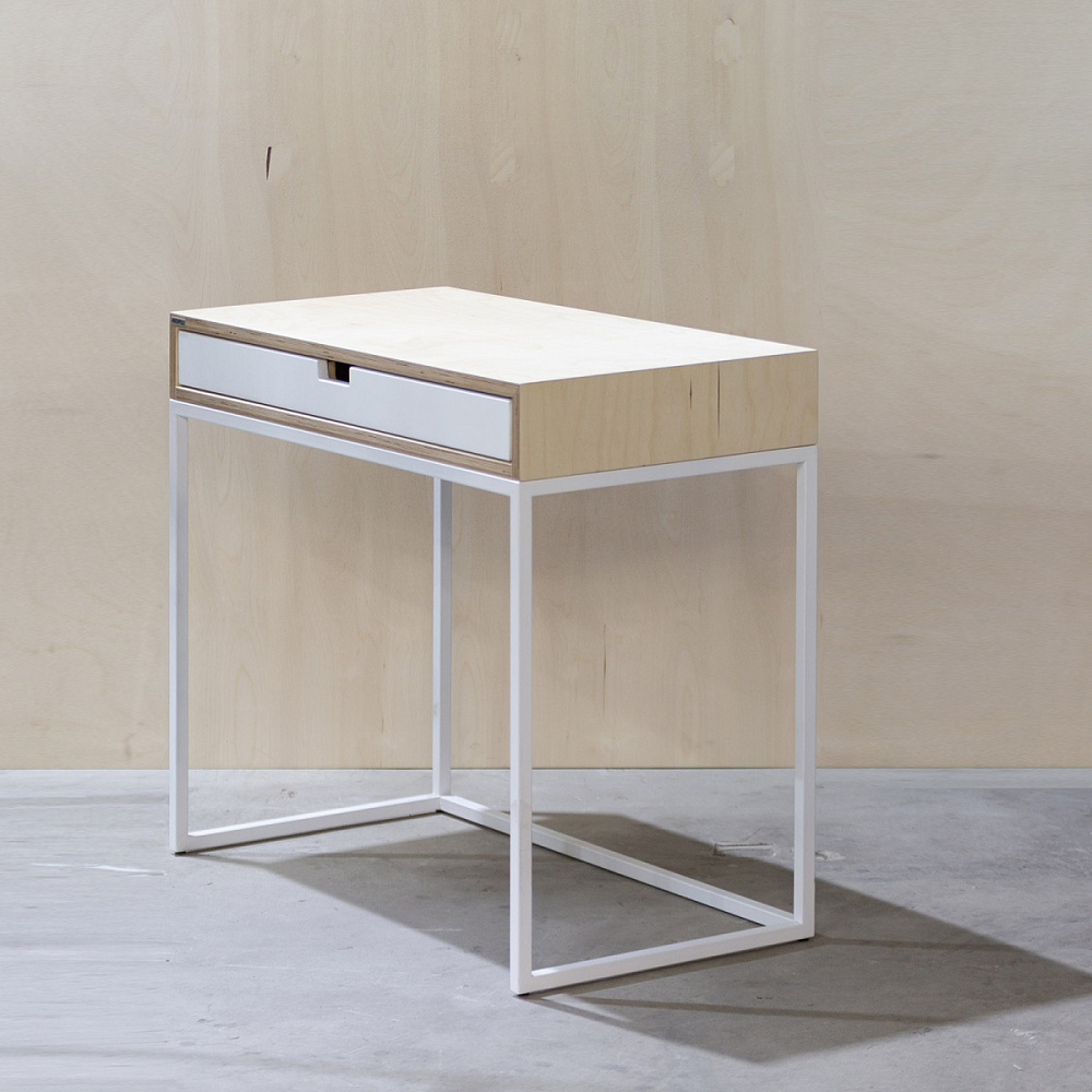 картинка В НАЛИЧИИ стол с ящиком ???х??? мм h 750 мм, каркасс - натуральный / металл белый, арт. 18577 от ARCHPOLE