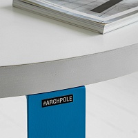 Стол обеденный <round crosstripe> фанера-винтажный белый от ARCHPOLE в Москве