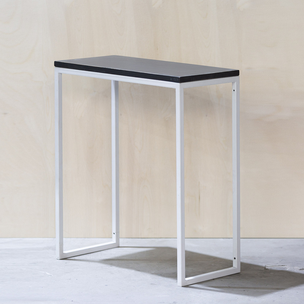 картинка В НАЛИЧИИ консоль Стройняшка 650x300 h 720 мм / фанера - черная, металл белый  арт.18600 от ARCHPOLE