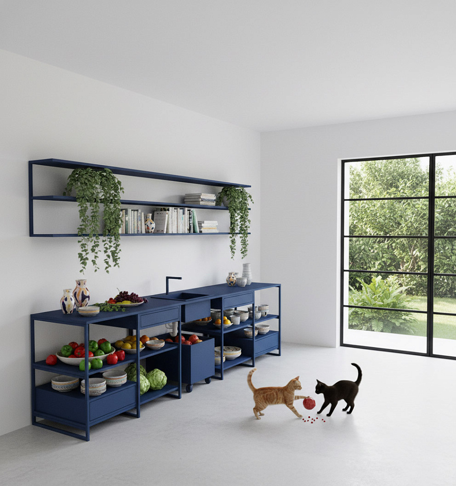 картинка кухня <Швед> питирной модуль с 4мя ящиками, раковиной, верхними полками от ARCHPOLE