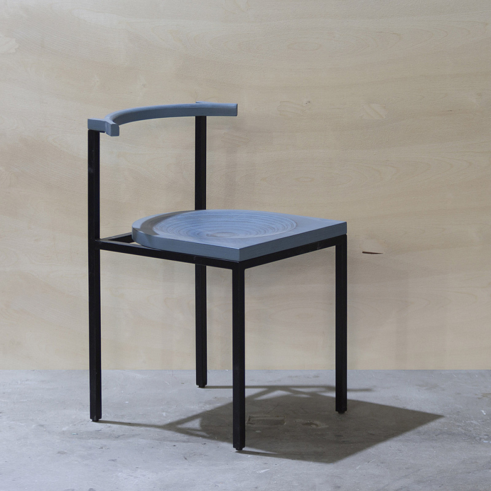 картинка В НАЛИЧИИ стул Чайка  фанера винтажный синий, металл черный) арт. 18560 от ARCHPOLE