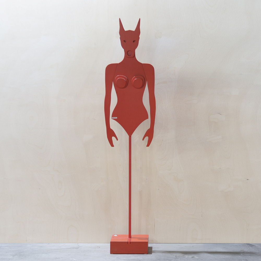 картинка В НАЛИЧИИ арт вешалка Крошка Доберман h 1920 мм / красный, арт. 18583 от ARCHPOLE