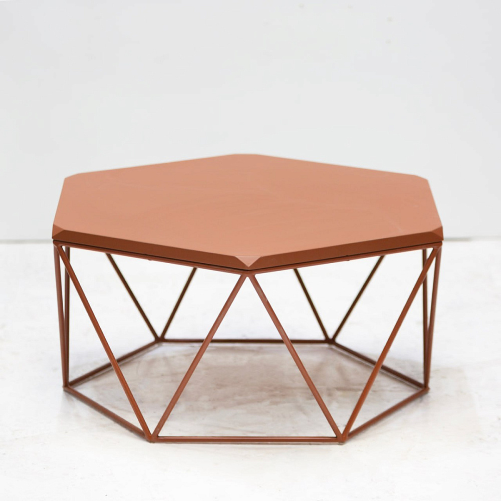 картинка В НАЛИЧИИ из экспозиции стол журнальный  Гексагон теракотовый арт. 18769 от ARCHPOLE