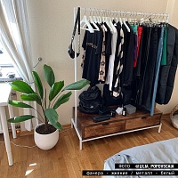 Рейл для одежды с ящиком <минимализм А> фанера-винтажный черный от ARCHPOLE в Москве