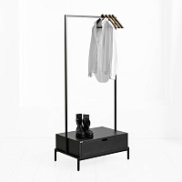Рейл для одежды с ящиком <минимализм А> фанера-винтажный черный от ARCHPOLE в Москве